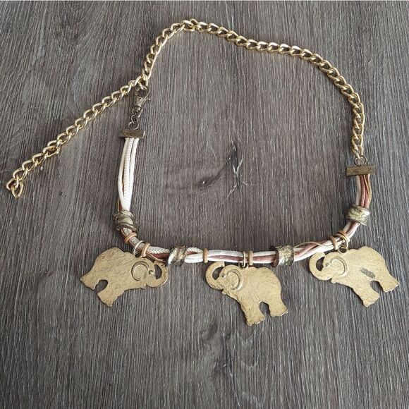 Vintage Elephant Gold Chain Waist Hip Belt 40.5" Long - Picture 3 of 5